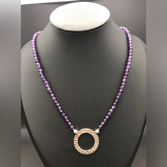 Jewelry - Sterling Silver Amethyst Adjustable Necklace
